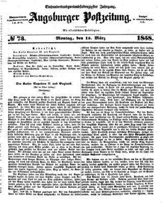 Augsburger Postzeitung Montag 15. März 1858