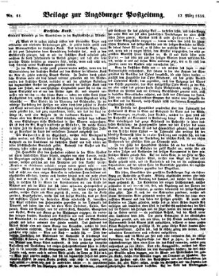 Augsburger Postzeitung Mittwoch 17. März 1858