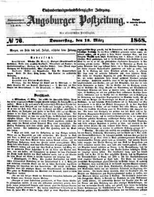 Augsburger Postzeitung Donnerstag 18. März 1858