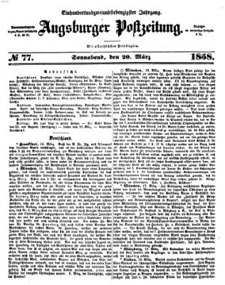 Augsburger Postzeitung Samstag 20. März 1858