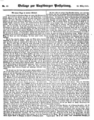 Augsburger Postzeitung Samstag 20. März 1858