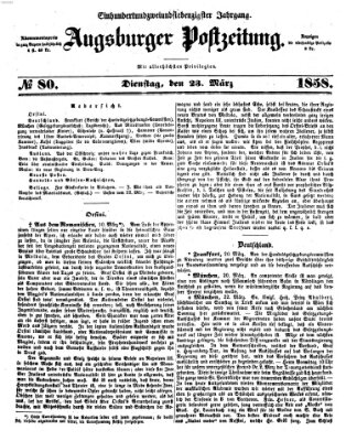 Augsburger Postzeitung Dienstag 23. März 1858