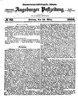 Augsburger Postzeitung Freitag 26. März 1858
