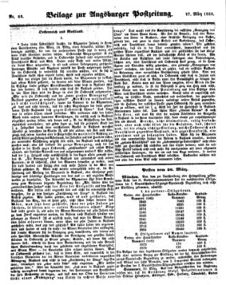 Augsburger Postzeitung Samstag 27. März 1858