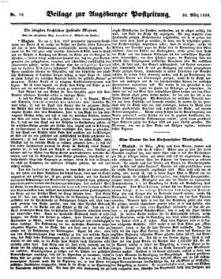 Augsburger Postzeitung Dienstag 30. März 1858