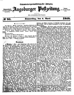 Augsburger Postzeitung Donnerstag 8. April 1858