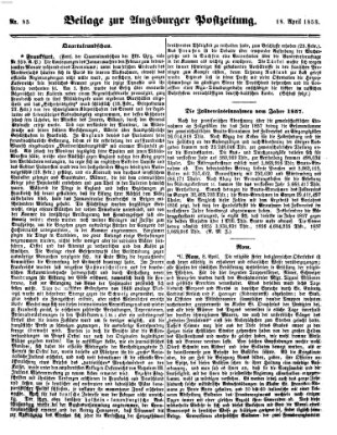 Augsburger Postzeitung Sonntag 18. April 1858