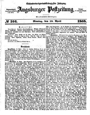 Augsburger Postzeitung Montag 19. April 1858