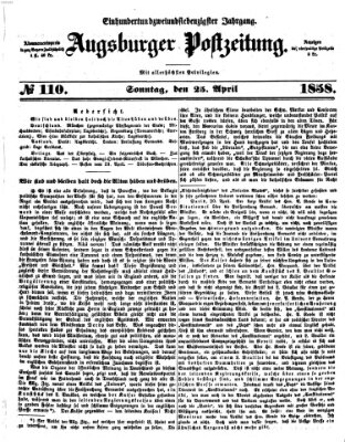 Augsburger Postzeitung Sonntag 25. April 1858