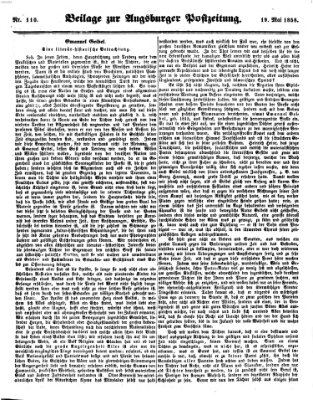 Augsburger Postzeitung Mittwoch 19. Mai 1858