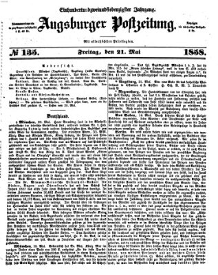 Augsburger Postzeitung Freitag 21. Mai 1858