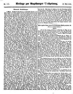 Augsburger Postzeitung Samstag 22. Mai 1858