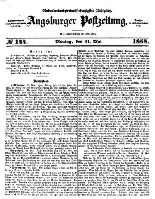 Augsburger Postzeitung Montag 31. Mai 1858