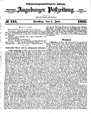 Augsburger Postzeitung Dienstag 1. Juni 1858