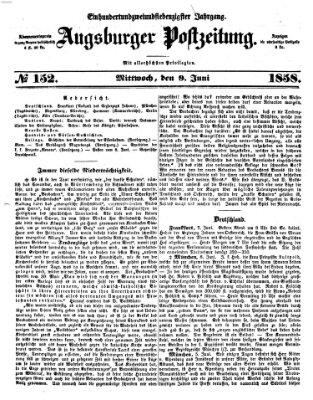 Augsburger Postzeitung Mittwoch 9. Juni 1858