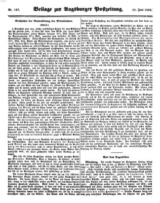 Augsburger Postzeitung Donnerstag 10. Juni 1858