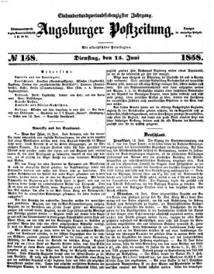 Augsburger Postzeitung Dienstag 15. Juni 1858