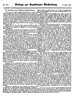 Augsburger Postzeitung Mittwoch 16. Juni 1858