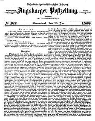 Augsburger Postzeitung Samstag 19. Juni 1858