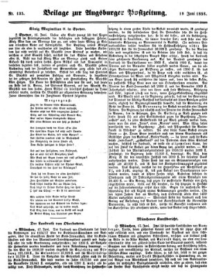 Augsburger Postzeitung Samstag 19. Juni 1858