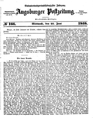 Augsburger Postzeitung Mittwoch 23. Juni 1858