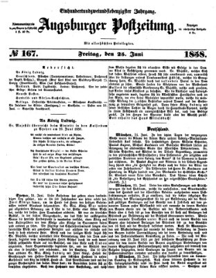 Augsburger Postzeitung Freitag 25. Juni 1858