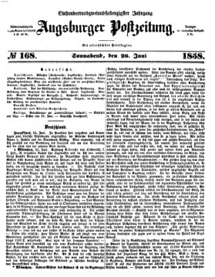 Augsburger Postzeitung Samstag 26. Juni 1858