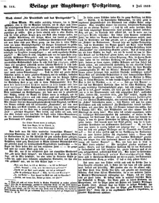 Augsburger Postzeitung Freitag 2. Juli 1858