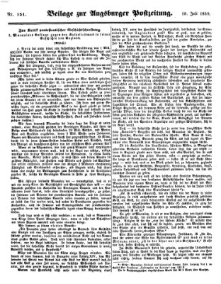 Augsburger Postzeitung Samstag 10. Juli 1858