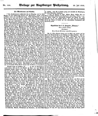 Augsburger Postzeitung Dienstag 20. Juli 1858