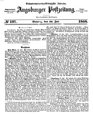 Augsburger Postzeitung Montag 26. Juli 1858