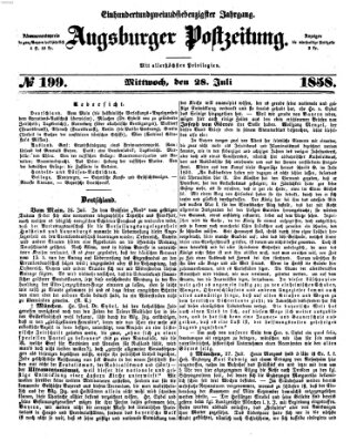 Augsburger Postzeitung Mittwoch 28. Juli 1858