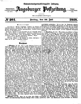 Augsburger Postzeitung Freitag 30. Juli 1858