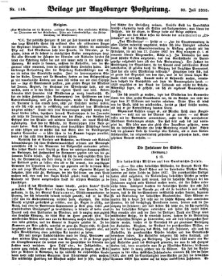 Augsburger Postzeitung Freitag 30. Juli 1858