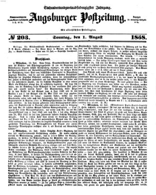 Augsburger Postzeitung Sonntag 1. August 1858