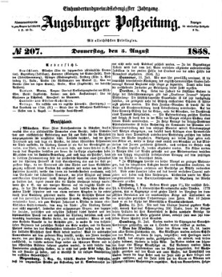 Augsburger Postzeitung Donnerstag 5. August 1858