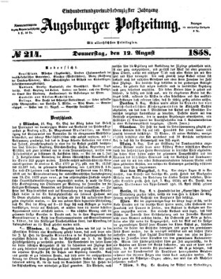 Augsburger Postzeitung Donnerstag 12. August 1858