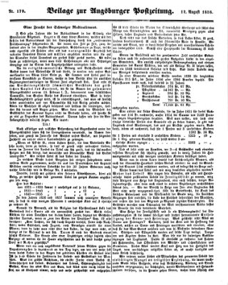 Augsburger Postzeitung Donnerstag 12. August 1858