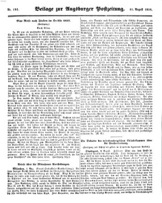 Augsburger Postzeitung Samstag 14. August 1858