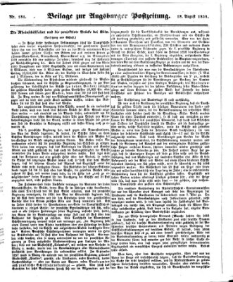 Augsburger Postzeitung Mittwoch 18. August 1858