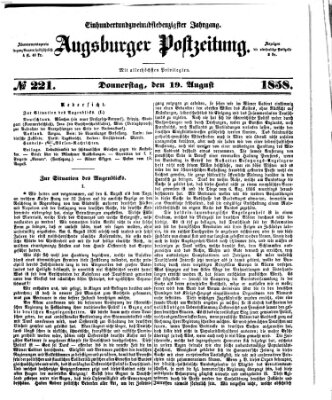 Augsburger Postzeitung Donnerstag 19. August 1858