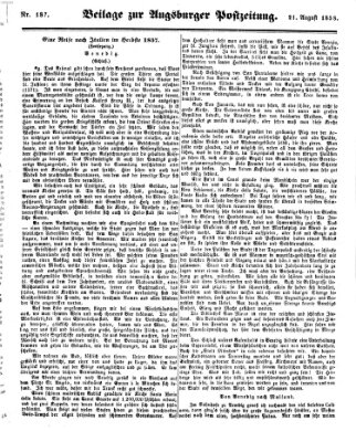 Augsburger Postzeitung Samstag 21. August 1858