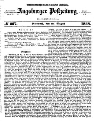 Augsburger Postzeitung Mittwoch 25. August 1858