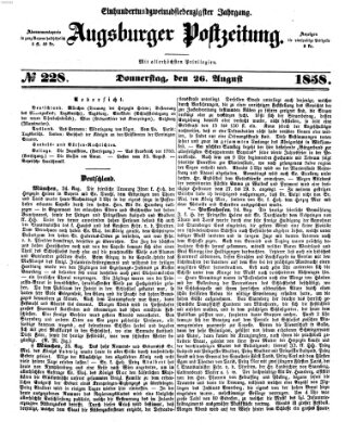 Augsburger Postzeitung Donnerstag 26. August 1858