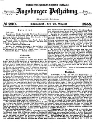 Augsburger Postzeitung Samstag 28. August 1858