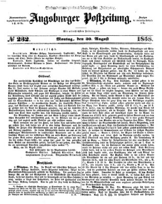 Augsburger Postzeitung Montag 30. August 1858