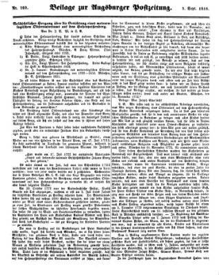 Augsburger Postzeitung Sonntag 5. September 1858