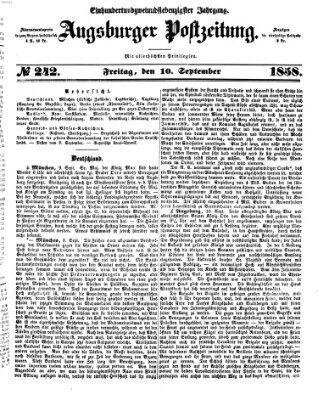 Augsburger Postzeitung Freitag 10. September 1858