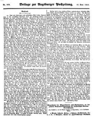 Augsburger Postzeitung Freitag 10. September 1858