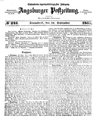 Augsburger Postzeitung Samstag 11. September 1858